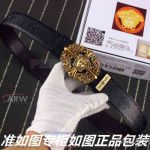 AAA Replica Versace Black Engraved Belt - Cross Medusa Buckle In Bronze